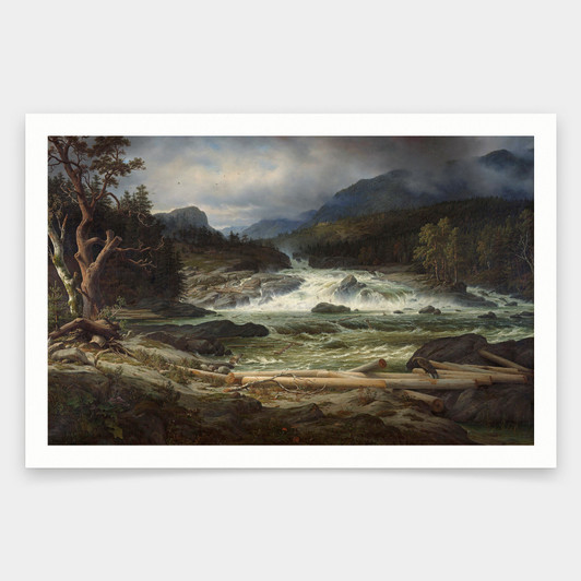 Thomas Fearnley,The Labro Falls at Kongsberg,art prints,Vintage art,canvas wall art,famous art prints,V2047