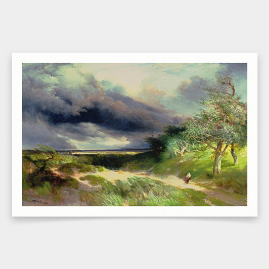 Thomas Moran,East HamptonLong Island Sand Dunes,art prints,Vintage art,canvas wall art,famous art prints,V2060