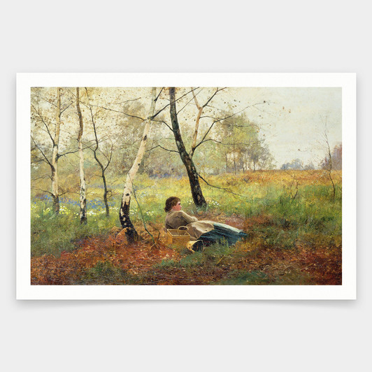 Benjamin Sigmund ,Resting,art prints,Vintage art,canvas wall art,famous art prints,V1044