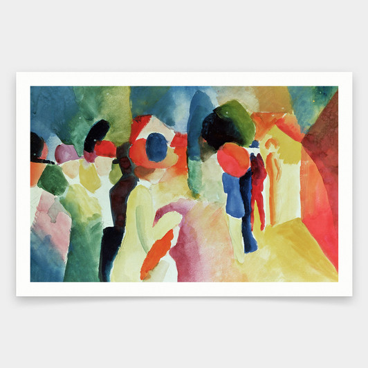 August Macke,Woman With A Yellow Jacket,art prints,Vintage art,canvas wall art,famous art prints,V1031