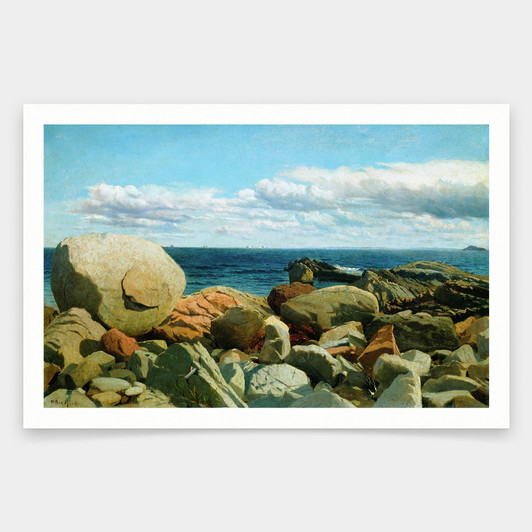 William Bradford,Coastal Rocks, Nahant,art prints,Vintage art,canvas wall art,famous art prints,V2104