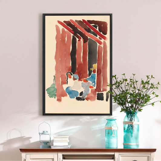 Georgia O'Keeffe,Figures Under Rooftop, 1918,large wall art,framed wall art,canvas wall art,large canvas,M2442