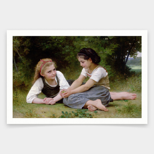 William-Adolphe Bouguereau,The Nut Gatherers,art prints,Vintage art,canvas wall art,famous art prints,V2133