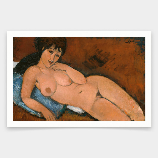 Amedeo Modigliani,Nude on a Blue Cushion,art prints,Vintage art,canvas wall art,famous art prints,V976