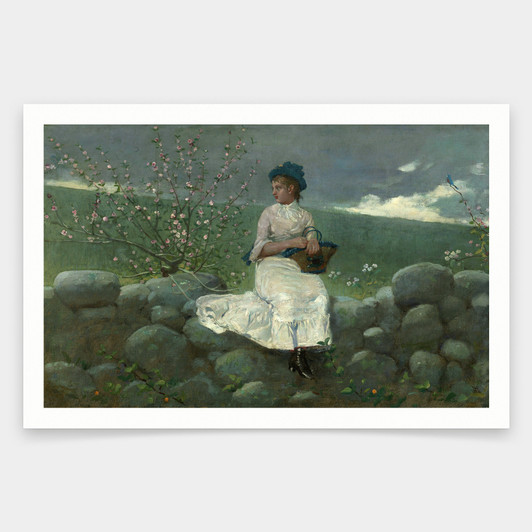 Winslow Homer,Peach Blossoms,art prints,Vintage art,canvas wall art,famous art prints,V2147