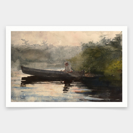 Winslow Homer,The End of the Day, Adirondacks,art prints,Vintage art,canvas wall art,famous art prints,V2157