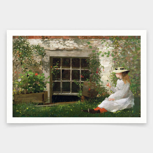 Winslow Homer,The Four Leaf Clover,art prints,Vintage art,canvas wall art,famous art prints,V2158