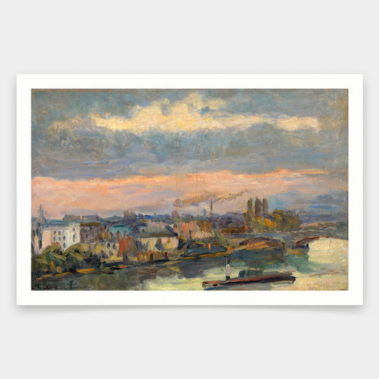 Albert Lebourg,Along the Seine,art prints,Vintage art,canvas wall art,famous art prints,V948