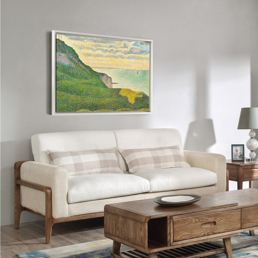 Georges Seurat, Seascape At Port And Bessin Normandy,Island Scenery,Canvas Print,Canvas Art,Canvas Wall Art,Large Wall Art,Framed Art,P1042