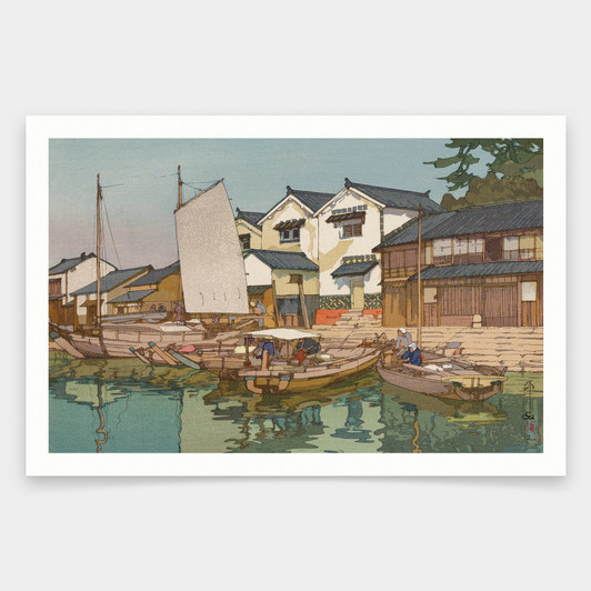 Yoshida Hiroshi,Tomonoura Godowns,japanese painting,art prints,Vintage art,canvas wall art,famous art prints,V2180