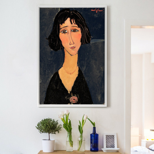 Amedeo Modigliani,Young woman with rose, Margherita,large wall art,framed wall art,canvas wall art,large canvas,M2238