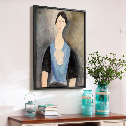 Amedeo Modigliani,Young Woman in Blue,large wall art,framed wall art,canvas wall art,large canvas,M2236