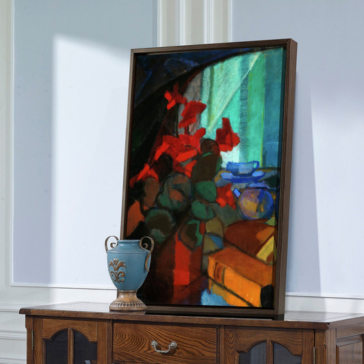 Alvar Cawen,Still Life with a Red Cyclamen,large wall art,framed wall art,canvas wall art,large canvas,M2204