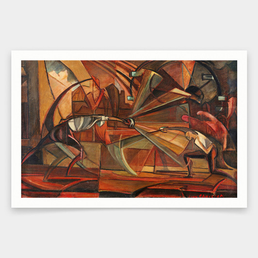 Leon Chwistek,Fencing Match,art prints,Vintage art,canvas wall art,famous art prints,q2000