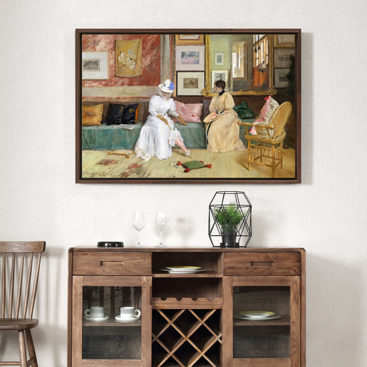 William Merritt Chase,A Friendly Call,large wall art,framed wall art,canvas wall art,large canvas,M2126