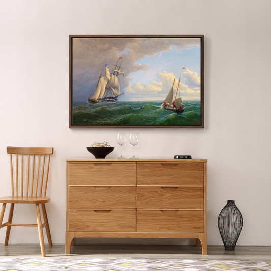 William Bradford,Whaler off the Vineyard–Outward Bound,large wall art,framed wall art,canvas wall art,large canvas,M2105