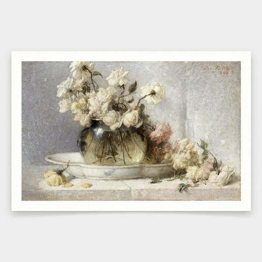John Ferguson Weir,Roses,art prints,Vintage art,canvas wall art,famous art prints,q1794