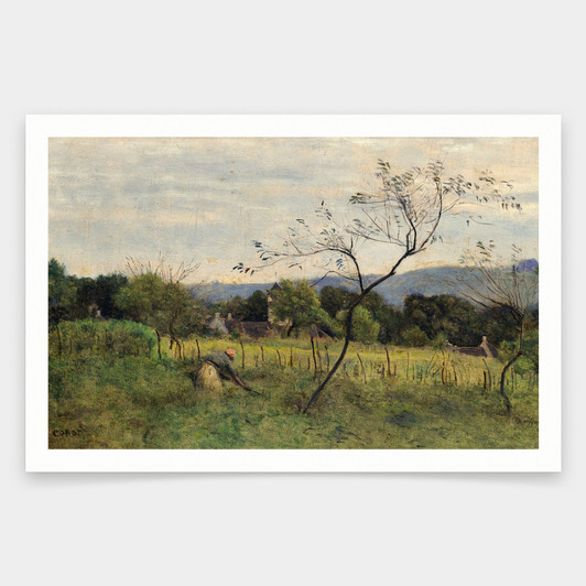 Jean-Baptiste Camille Corot,Landscape with a Peasant Woman,art prints,Vintage art,canvas wall art,famous art prints,q1777