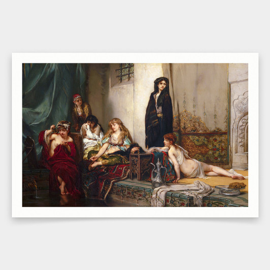 Jaroslav Čermák,Montenegrin Women in a Harem,art prints,Vintage art,canvas wall art,famous art prints,q1762