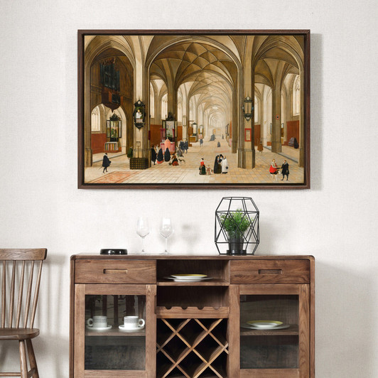 Pieter Neefs the Elder,Interior of a Gothic Church,large wall art,framed wall art,canvas wall art,large canvas,M1974