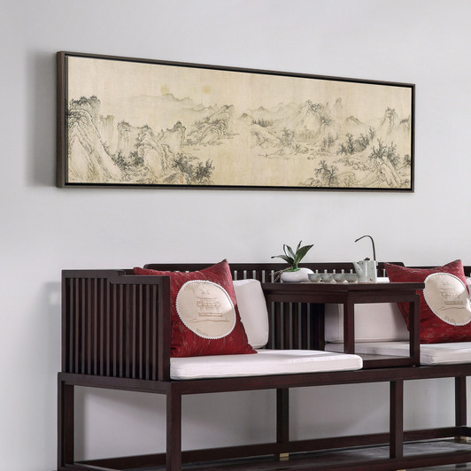 Taigu,Village in the mountains in winter i,Chinese Landscape,Narrow Horizontal Wall Art,large wall art,framed wall art,canvas wall art,M259