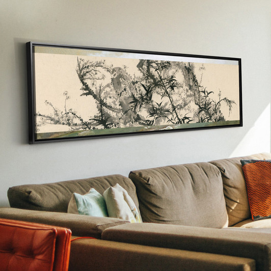 Shi Tao,Plum blossom and bamboo,Chinese Art Prints,Above Bed Decor,Narrow Horizontal Wall Art,large wall art,framed wall art,canvas,M254