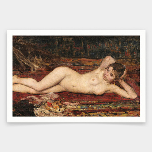 António Carvalho da Silva Porto,Nude ,Italy,art prints,Vintage art,canvas wall art,famous art prints,q1561