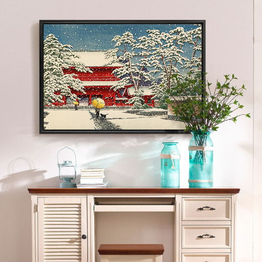 Kawase Hasui,Snow at Zojoji Temple,large wall art,framed wall art,canvas wall art,large canvas,M1811