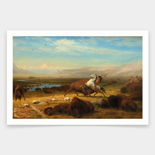 Albert Bierstadt,The Last of the Buffalo,art prints,Vintage art,canvas wall art,famous art prints,q1524