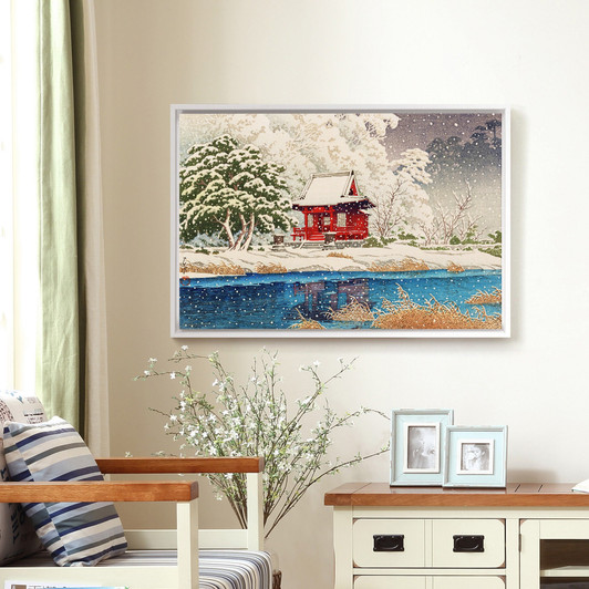 Kawase Hasui,Snow around a Shrine,large wall art,framed wall art,canvas wall art,large canvas,M1809