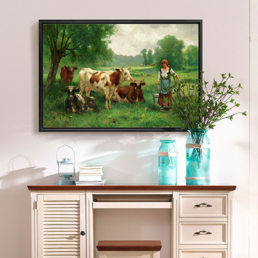 Julien Dupre,The Milkmaid,large wall art,framed wall art,canvas wall art,large canvas,M1798