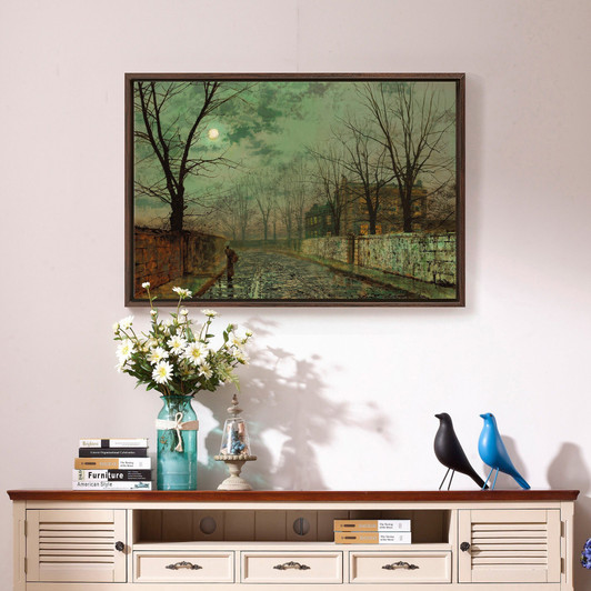 John Atkinson Grimshaw,Under the Silvery Moonbeams,large wall art,framed wall art,canvas wall art,large canvas,M1730