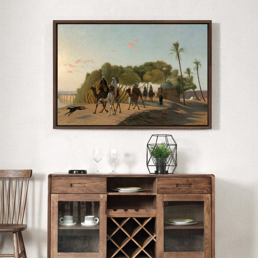 Jean-Leon Gerome,Leaving the Oasis, 1880,large wall art,framed wall art,canvas wall art,large canvas,M1678