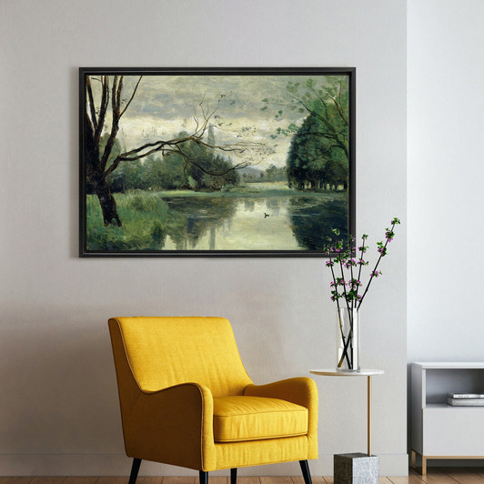 Jean Baptiste Camille Corot,The Duck Pond,large wall art,framed wall art,canvas wall art,large canvas,M1639