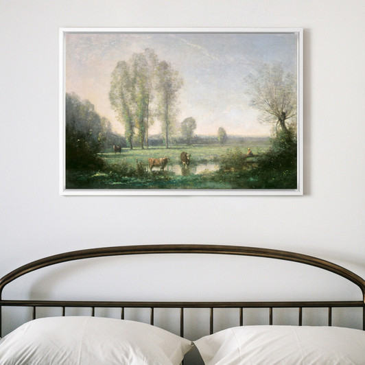 Jean Baptiste Camille Corot,Morning Mist, 1860,large wall art,framed wall art,canvas wall art,large canvas,M1635