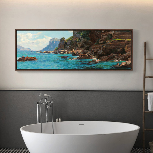 Blue seascape,seaside reef scenery,coastal scenery,canvas print,canvas art, canvas wall art,extra large canvas art,large canvas wall  p195