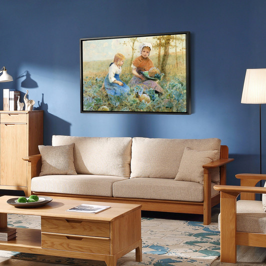 Hector Caffieri,Gathering Pumpkins,large wall art,framed wall art,canvas wall art,large canvas,M1471