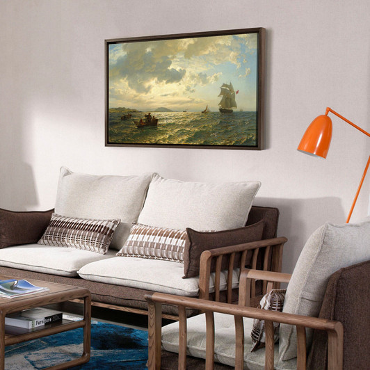 Hans Gude,Fresh Breeze on the Norwegian Coast,large wall art,framed wall art,canvas wall art,large canvas,M1466