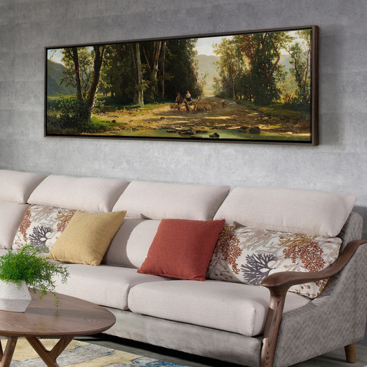 Gerolamo Trenti,Shepherd back, shepherd, country road scenery,canvas print,canvas art, canvas wall art,extra large canvas art,p137