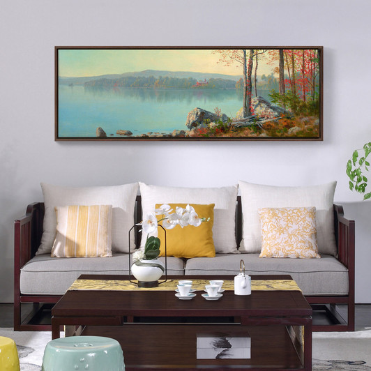 George Bellows,Autumn lake scenery,lakeside forest scenery,canvas print,canvas art, canvas wall art,extra large canvas art,large canvas p130