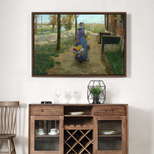 George Hitchcock,Flower Girl in Holland, 1887,large wall art,framed wall art,canvas wall art,M1404