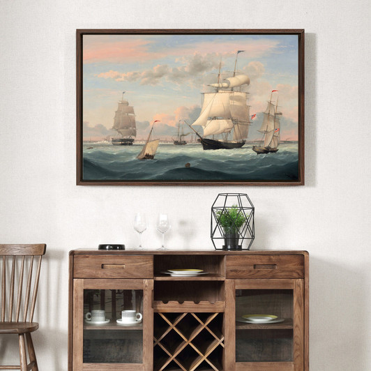 Fitz Henry Lane,New York Harbor, 1852,large wall art,framed wall art,canvas wall art,M1337