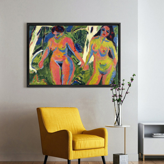 Ernst Ludwig Kirchner,Two Nude Women in a Wood,large wall art,framed wall art,canvas wall art,M1279