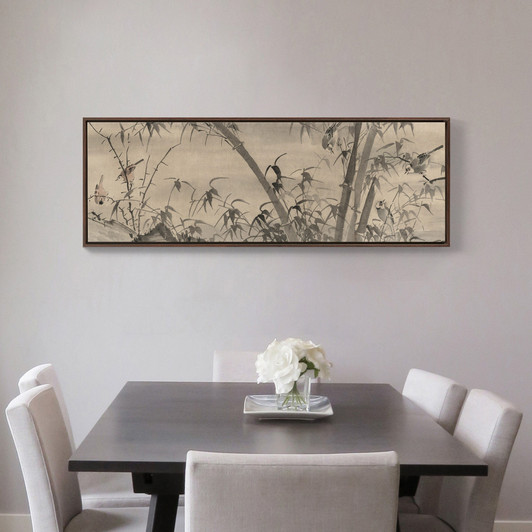 Lin Liang,Birds in bamboo forest,Chinese Painting Bird Flower,Narrow Horizontal Wall Art,large wall art,framed wall art,canvas wall art,M221