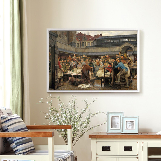 Edgard Farasyn,The Old Fish Market in Antwerp in 1882,large wall art,framed wall art,canvas wall art,M1210