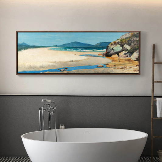 Blue sea view, coastal view, bathroom wall art,canvas print,canvas art, canvas wall art,extra large canvas art,large canvas wall art p6