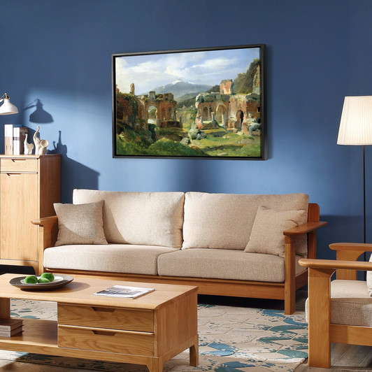 Achille Etna Michallon,Ruins of the Theatre at Taormina,,large wall art,framed wall art,canvas wall art,M918