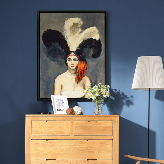 Walter Kuhn,Plumes,Woman With Feathers,,Canvas Print,Canvas Art,Canvas Wall Art,Large Wall Art,Framed Wall Art,P707