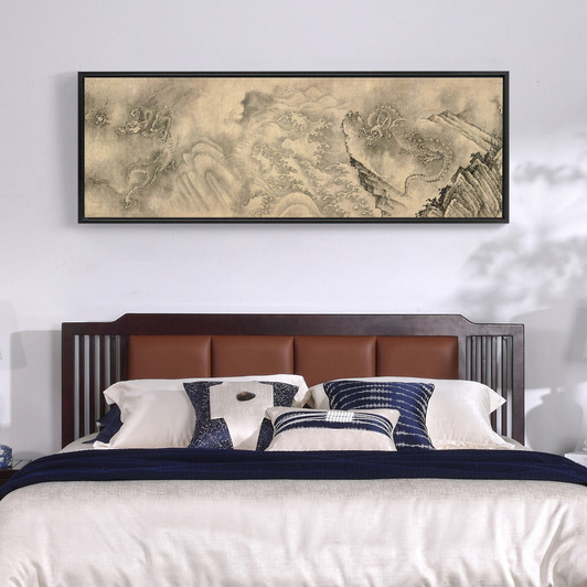 Chen Rong,Chinese Dragon Art i,Chinese Art Prints,Above Bed Decor,Narrow Horizontal Wall Art,large wall art,framed wall art,canvas wall,M188