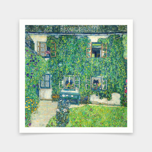 Gustav Klimt,Forester's House in Weissenbach II,art prints,Vintage art,canvas wall art,famous art prints,V7107